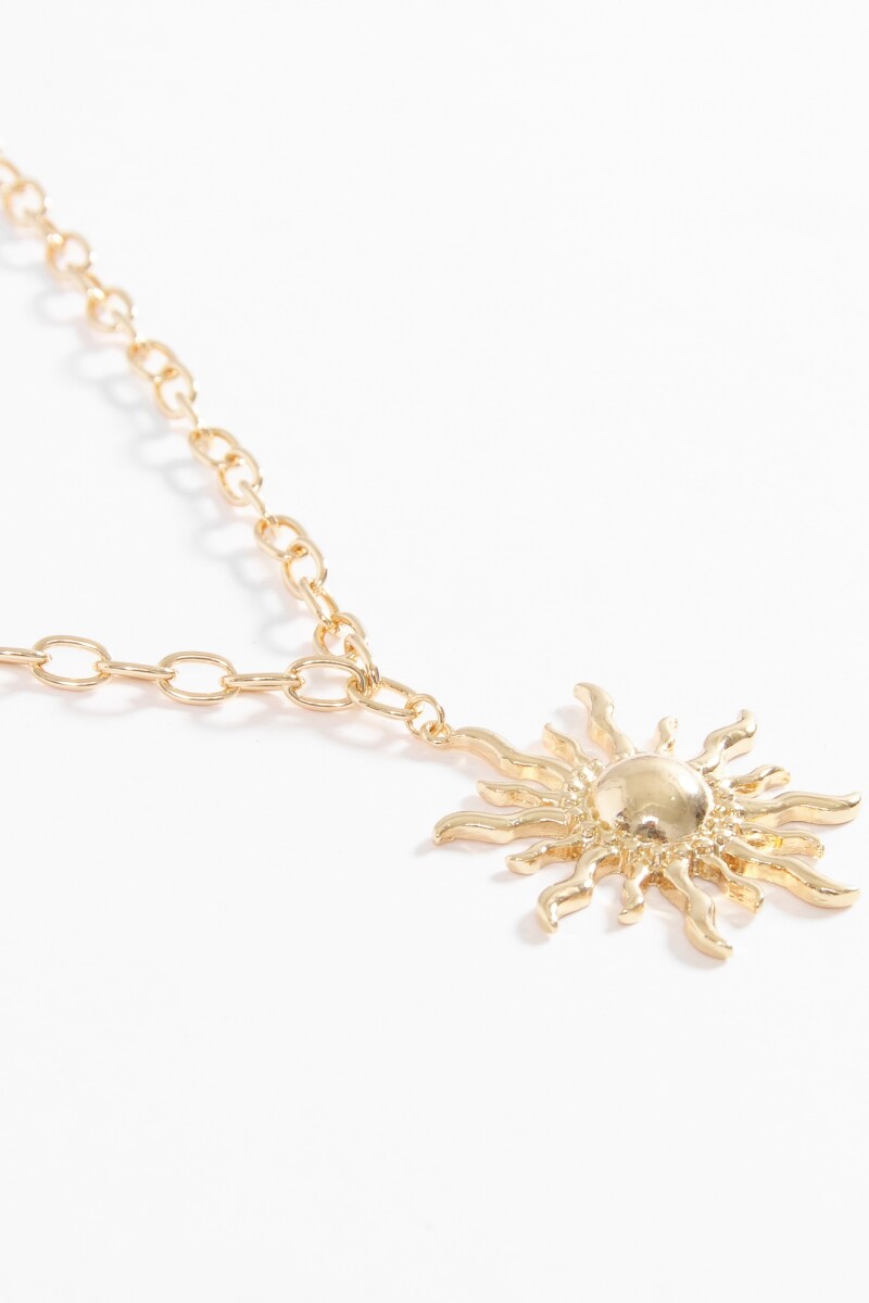 Collar cadena dije sol dorado