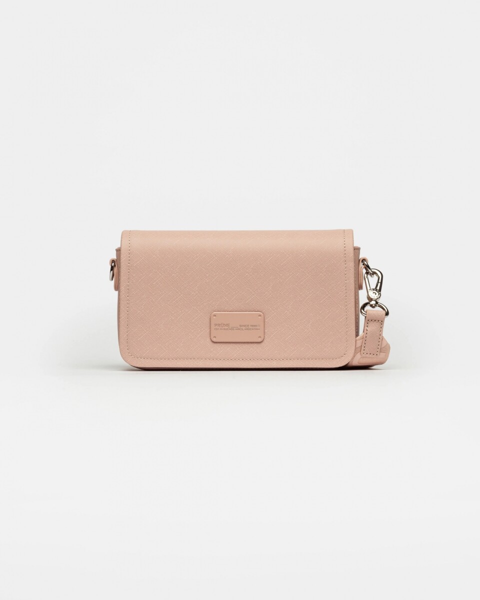 Bandolera The Flap Penny en efecto cuero saffiano - Rosa 