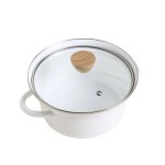 OLLA D20CM ENLOZADA TAPA VIDRIO BLANCO OLLA D20CM ENLOZADA TAPA VIDRIO BLANCO