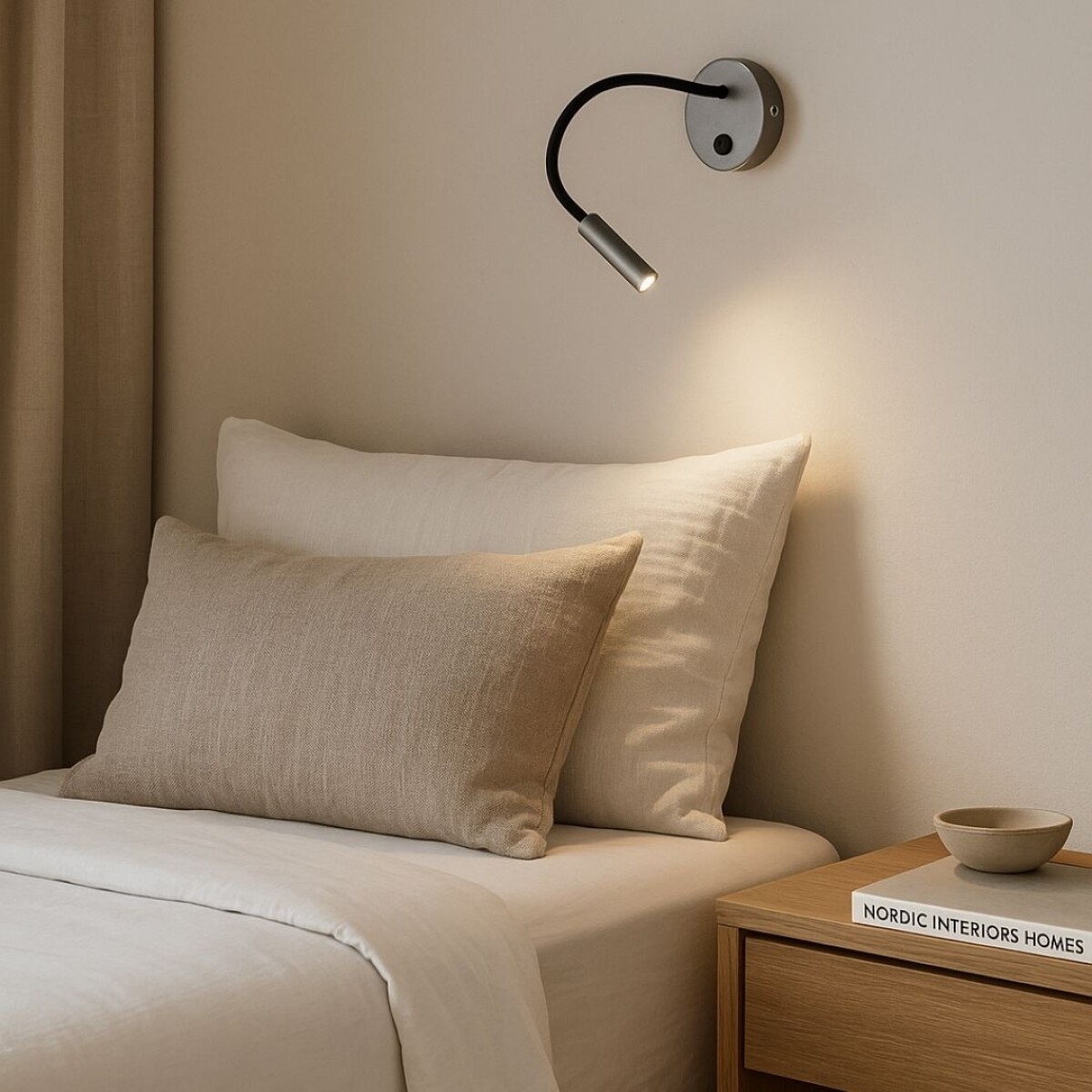 Portátil led de pared con SPOT móvil y brazo flexible - GRIS HUMO 