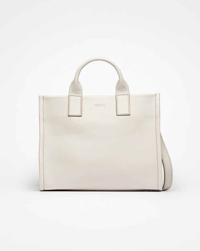 Cartera de mano Capri en cuero arrugado Blanco