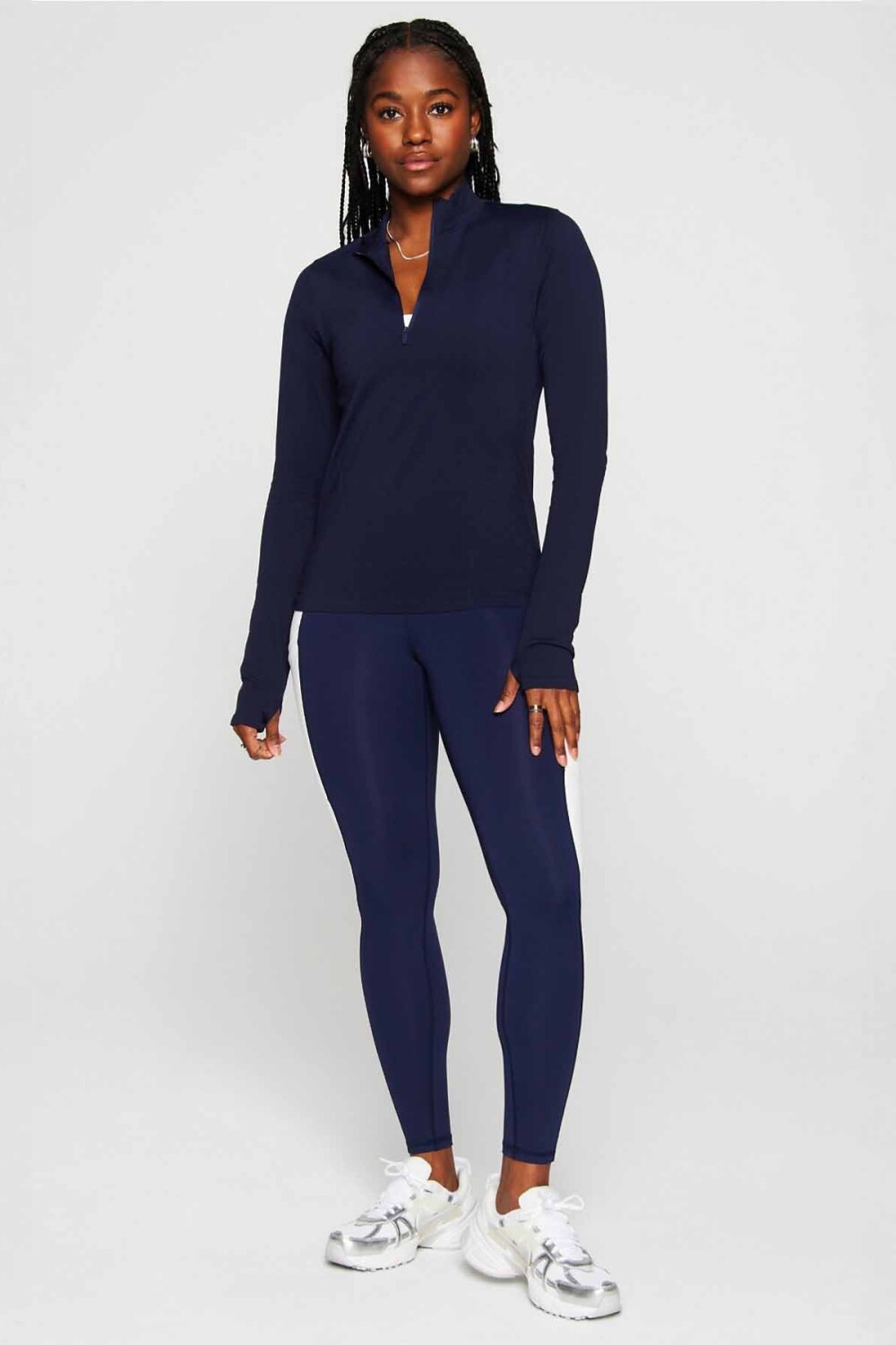 Polo Manga Larga Feather Tech+ Half-Zip Top Mujer Deep Navy