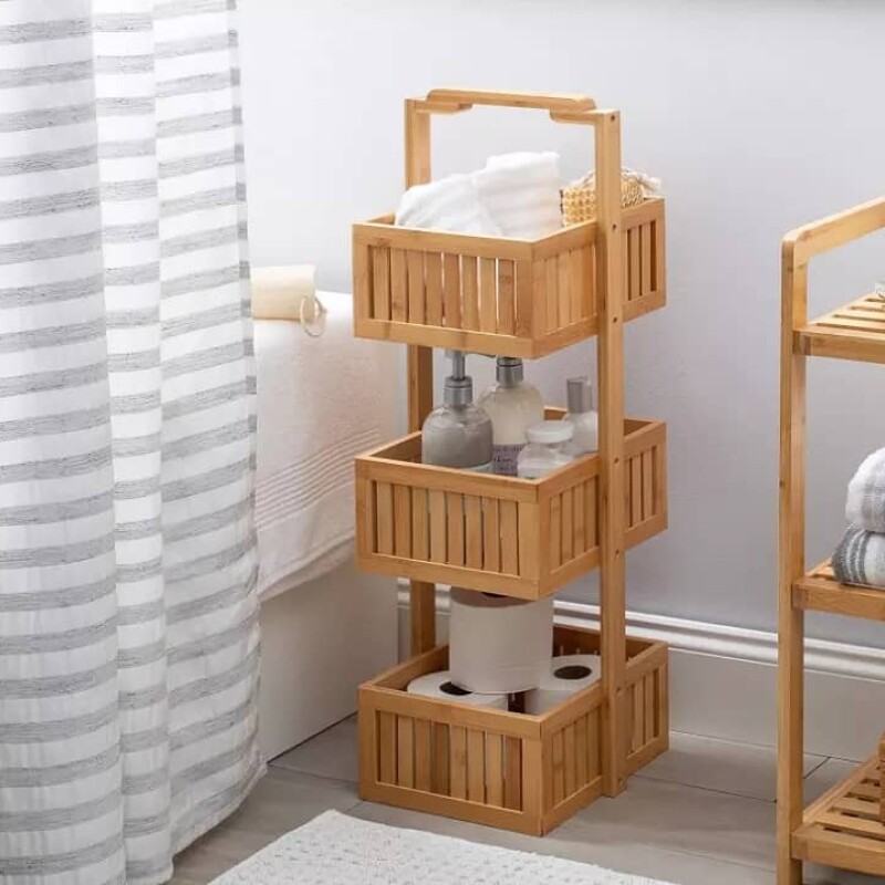 Organizador de 3 niveles madera bambú Organizador de 3 niveles madera bambú