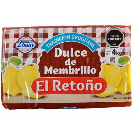 DULCE DE MEMBRILLO EL RETOÑO 4 KGS DULCE DE MEMBRILLO EL RETOÑO 4 KGS