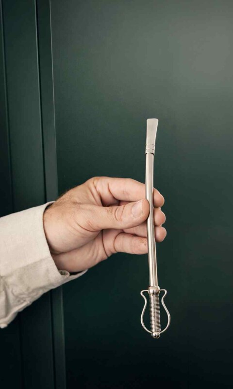 BOMBILLA RESORTE Y ESTRIBO DESARMABLE ACERO INOXIDABLE