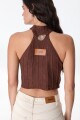 Top Leather Goth Marron