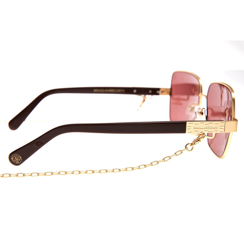 Lentes De Sol Brazillian Elements Cuadrado - Mujer Viño/Dorado