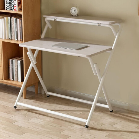 Escritorio Plegable con Estante en MDF 77x50x75cm Blanco