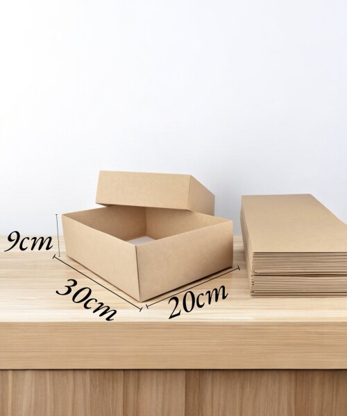 Pack x 20 unid - caja 08 20x30x9 cm eco REVERSIBLE BLANCO – MADERA