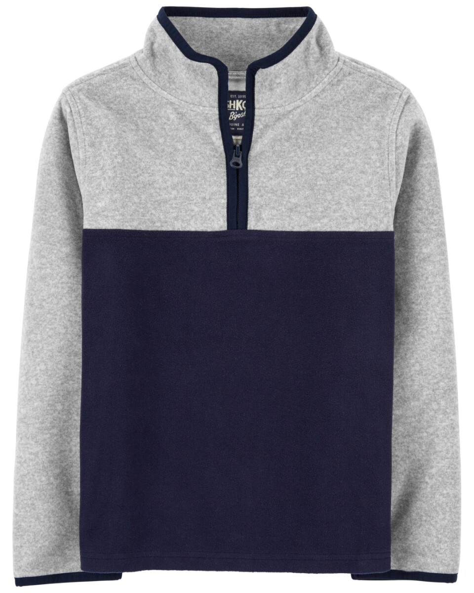 Buzo de polar con cierre un cuarto diseño bloques de color 