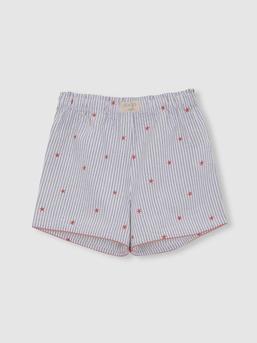 Pijama Rayas Con Estrellas Blanco