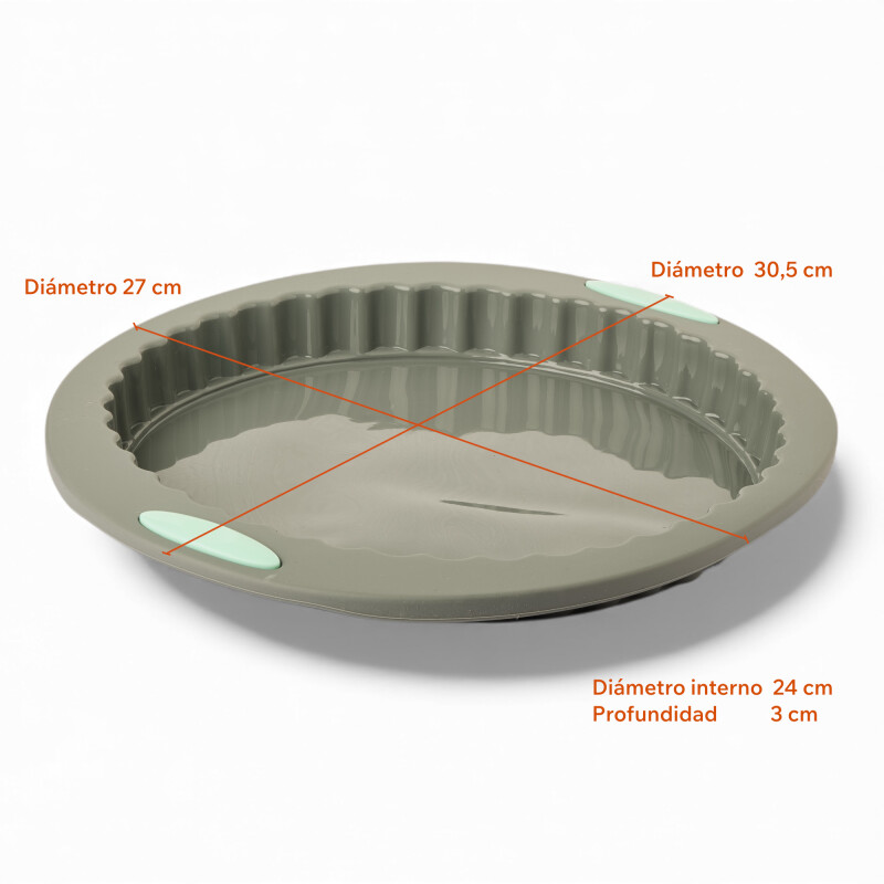 Bandeja Molde Redondo de Silicona 30.5*27*3 Gris