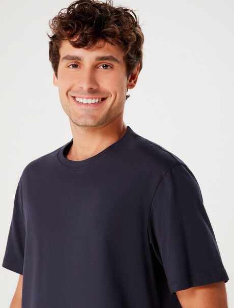 CAMISETA BÁSICA SUPER COTTON AZUL OSCURO