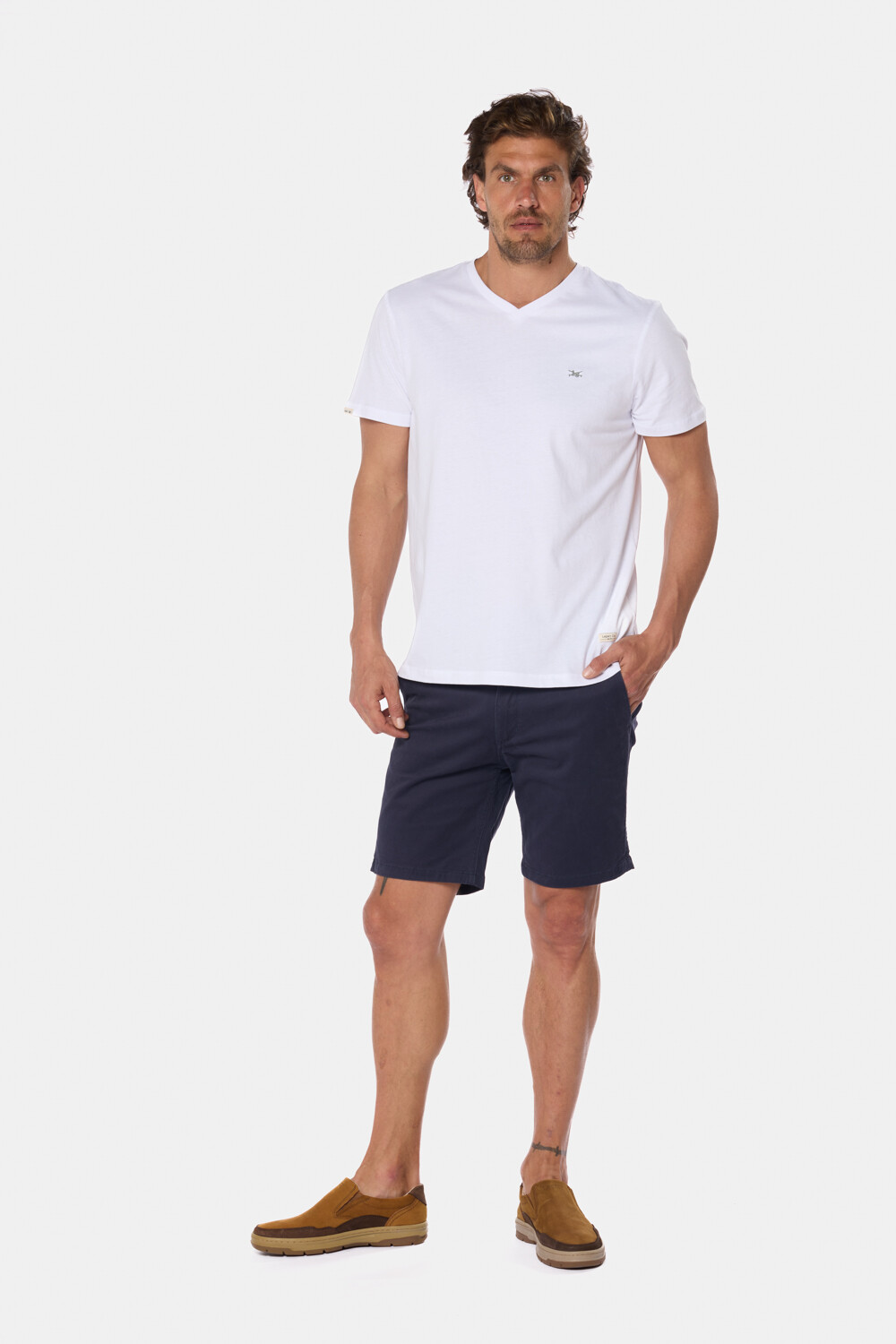 BERMUDA CON CINTURA ELASTIZADA Azul