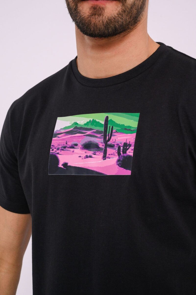 Remera estampada Negro