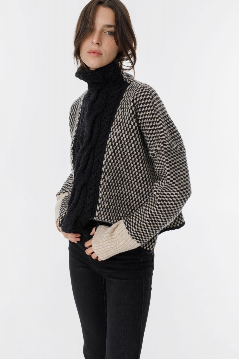 Sweater Glass Negro/Beige