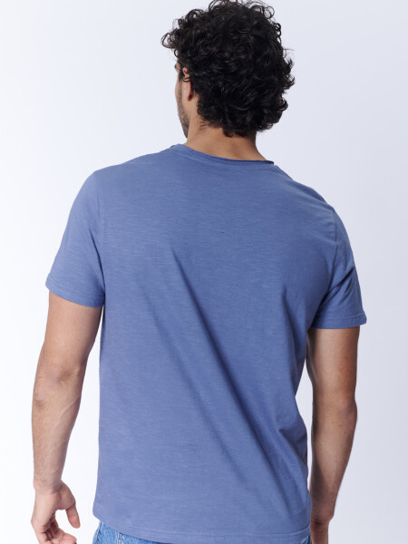 Remera slub Azul Medio