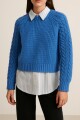 Sweater Labrado Añil