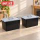 Set x2 Caja organizadora 50 lts NEGRO Y GRIS