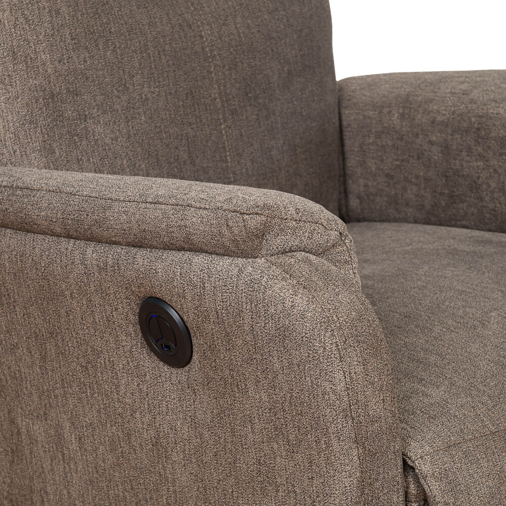 SOFÁ RECLINABLE ELÉTRICO 1 CUERPO TELA NATURAL-BEIGE HOMERO BEIGE