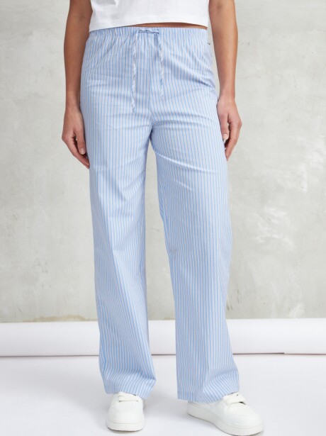 PANTALÓN STRIPE CELESTE