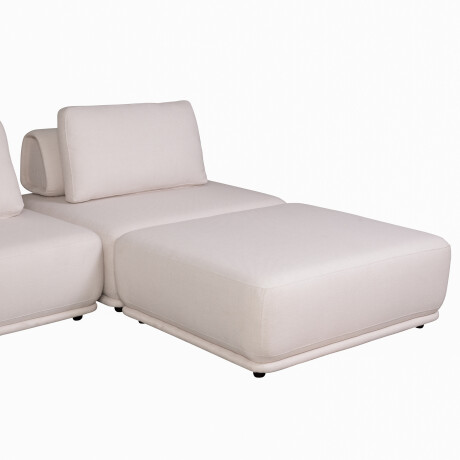 SOFA C/CHAISE MODULAR 4 CUERPOS TELA NATURAL-BEIGE DOM CRUDO