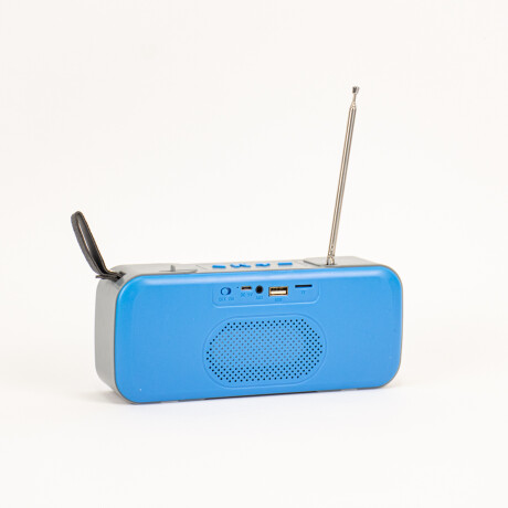 Parlante Rectangular Con Bluetooth Usb A Batería Azul