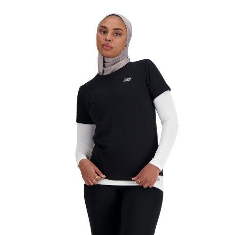 Remera New Balance de Dama - HEATHERTECH - WT41190BK BLACK