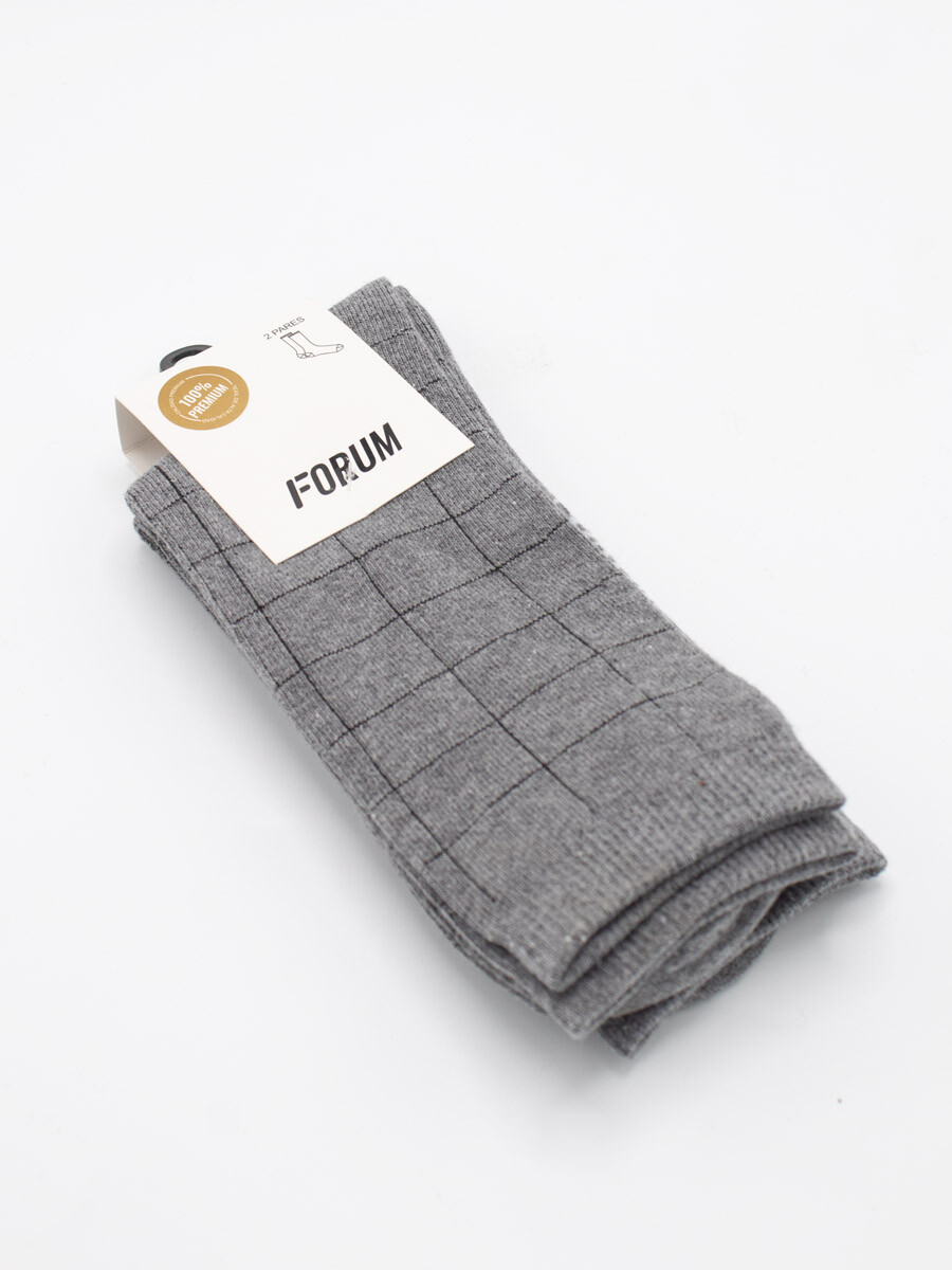 Media Casual Square Pack x 2 Pares - Gris Oscuro 