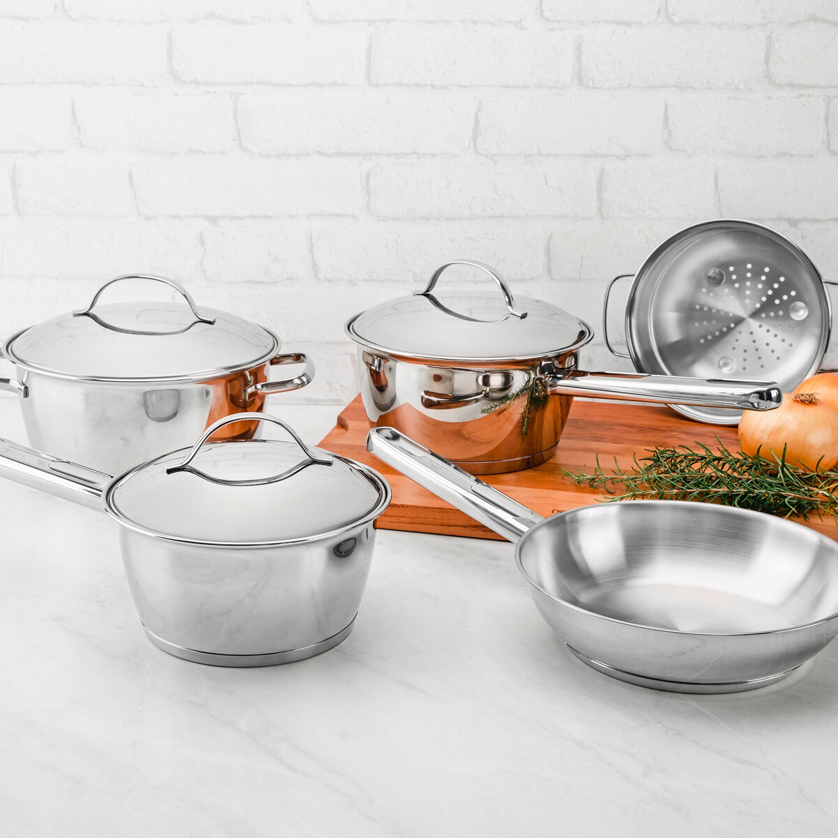 Bateria de Cocina Tramontina Allegra Acero Inoxidable Triple Fondo Bateria de Cocina Tramontina Allegra Acero Inoxidable Triple Fondo