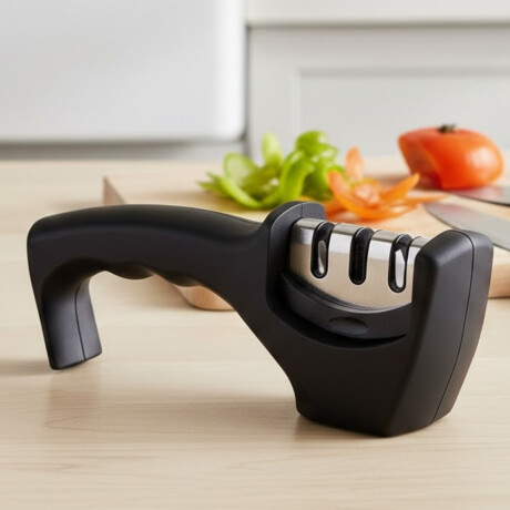 Afilador de cuchillos manual 3 pasos NEGRO