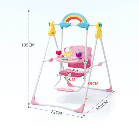 Silla Bebé Columpio Mecedor Juego Hamaca Int/ext Rosa
