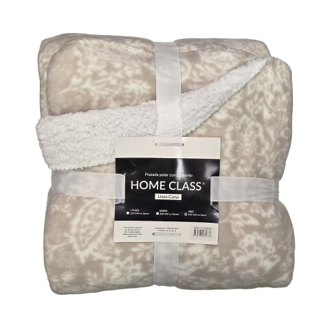 Frazada con Corderito King Size Home Class 240 x 260 cm FLOR BEIGE