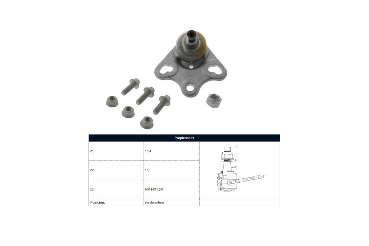 Rotula Del Mercedes Benz B 200 (W245)/A 150 (W169)/A 160 (W169)/B 180 (W245) 03-13 Der/Izq Rotula Del Mercedes Benz B 200 (W245)/A 150 (W169)/A 160 (W169)/B 180 (W245) 03-13 Der/Izq