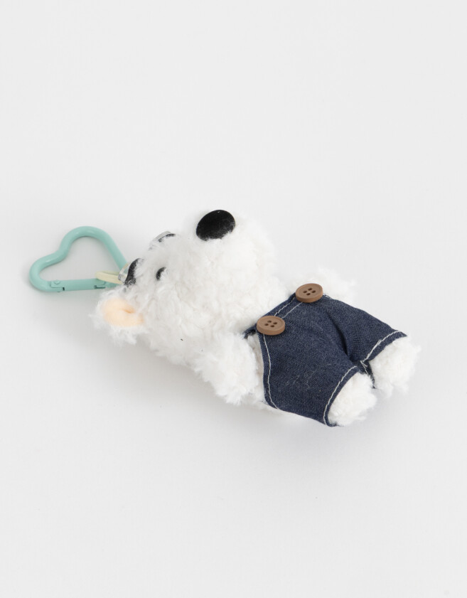 Llavero Peluche Llavero Y Charm De Peluche Perrito - Blanco Crudo