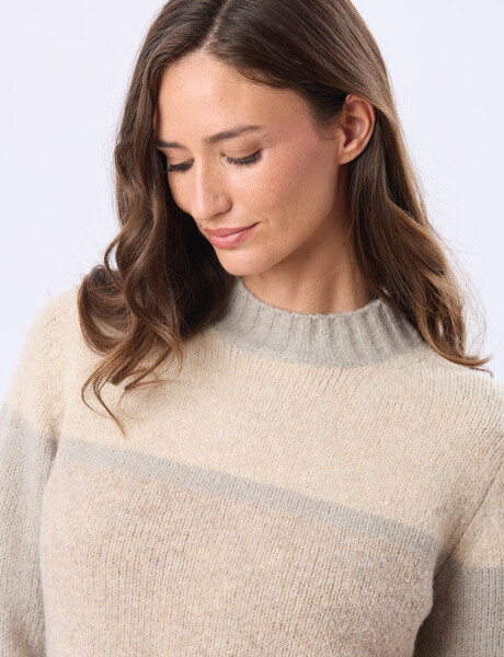 BUZO TEJIDO COMBINADO VERDE