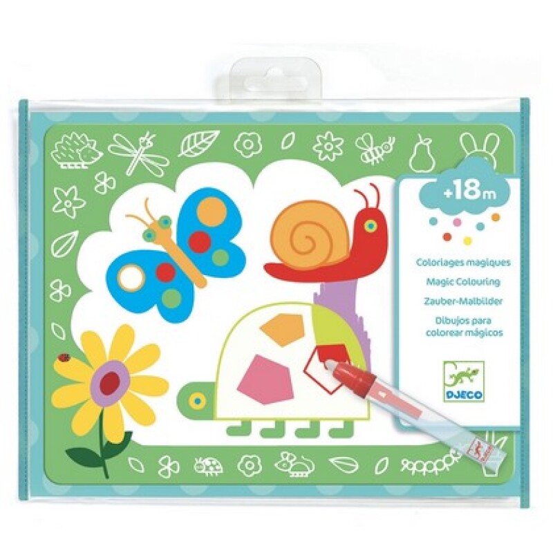DJ090 Set De Dibujos Para Colorear Mágicos 4 Láminas +18m Djeco - Mariposa