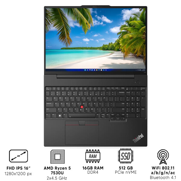 Notebook Lenovo E16 G1 Ryzen 5 16gb Ram 512gb Táctil NOTEBOOK RFPL LENOVO E16 G1 R5/16/512/TS