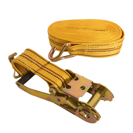 Cinta Catraca Sujeción y Ganchos Reforzada 5mm 10 M Amarillo