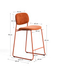 Taburete apilable Meli de chenilla terracota y patas de metal terracota FSC Mix Credit 65 cm Taburete apilable Meli de chenilla terracota y patas de metal terracota FSC Mix Credit 65 cm