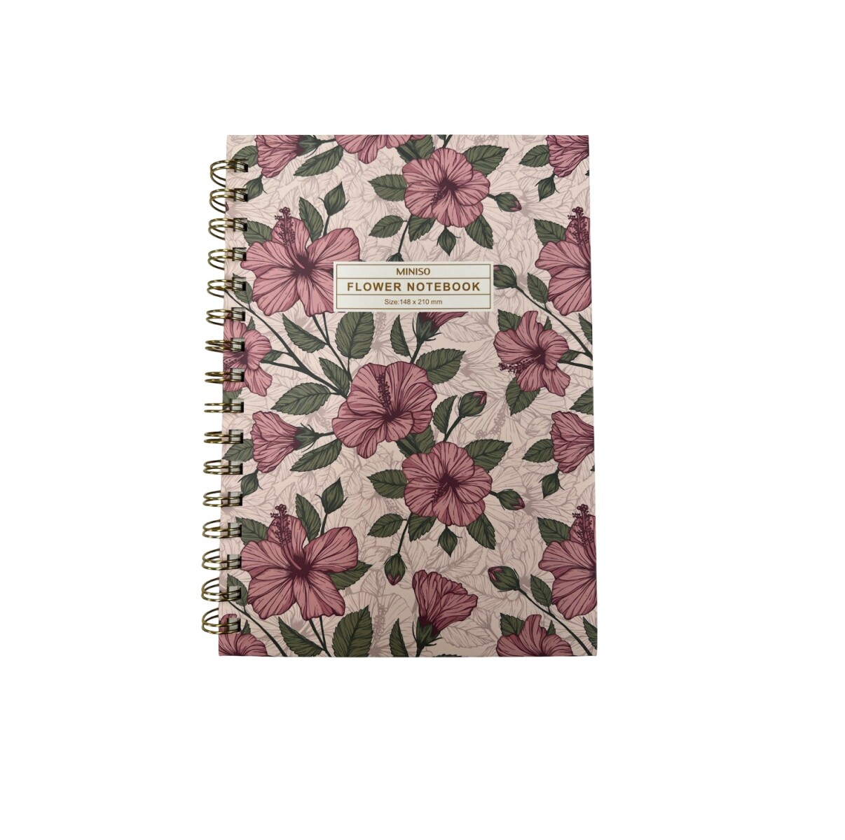 Cuaderno tapa dura A5 flores - rosa 