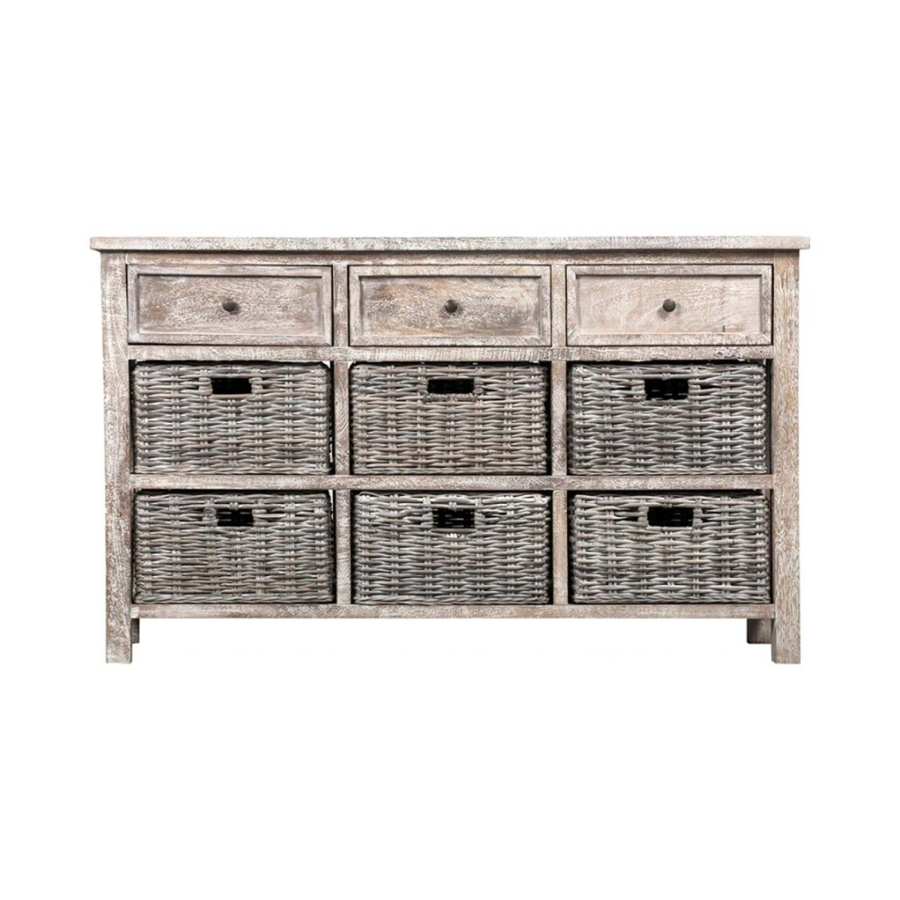 APARADOR/CRISTALERO MADERA NATURAL-BEIGE GILI