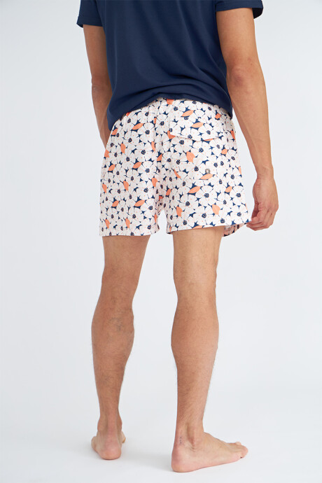 Short cl�sico Henry Blanco con flores