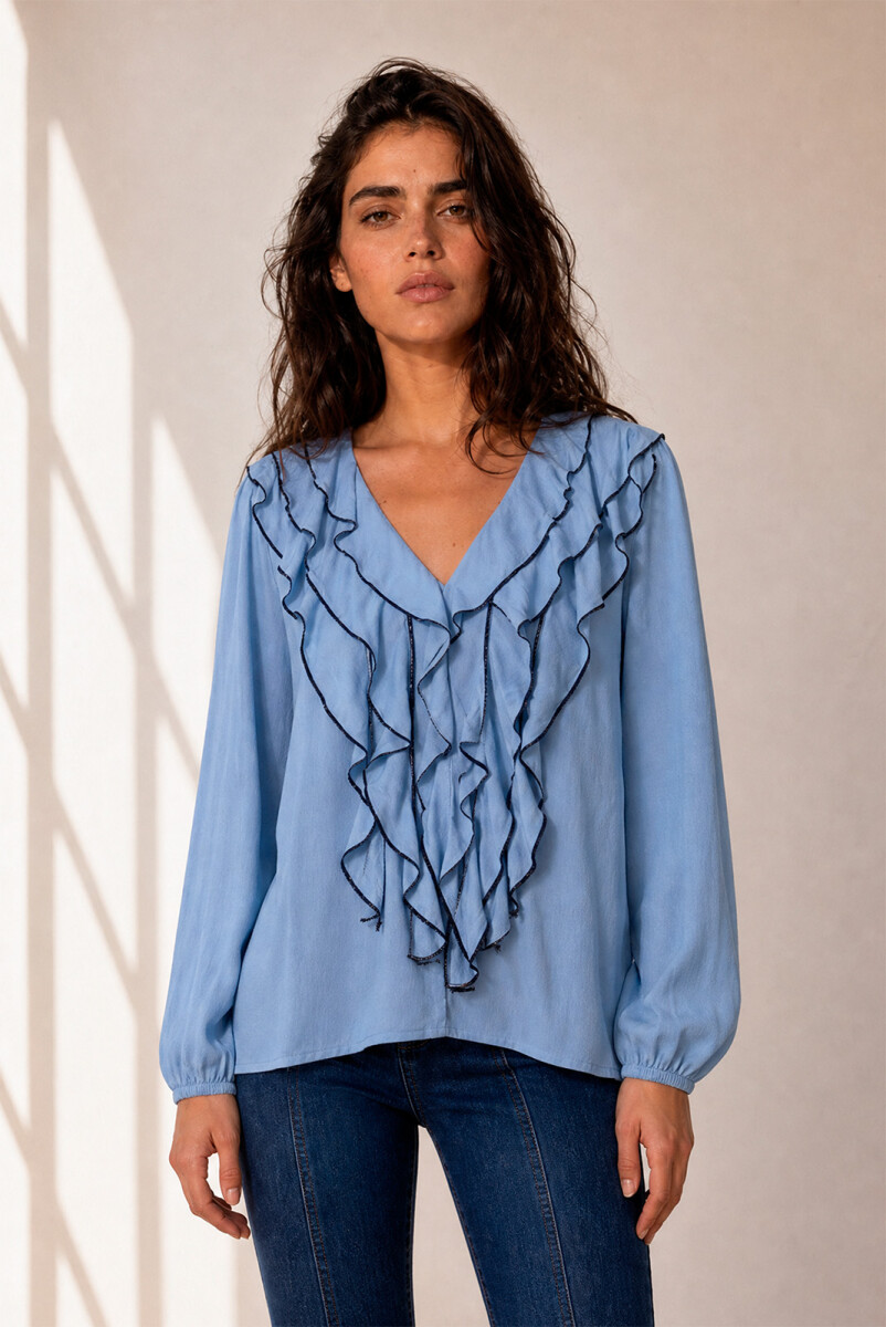 CAMISA AMADIS - CELESTE 