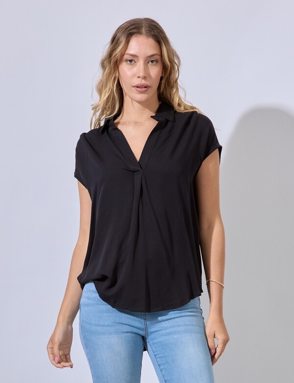 Blusa Escote V NEGRO