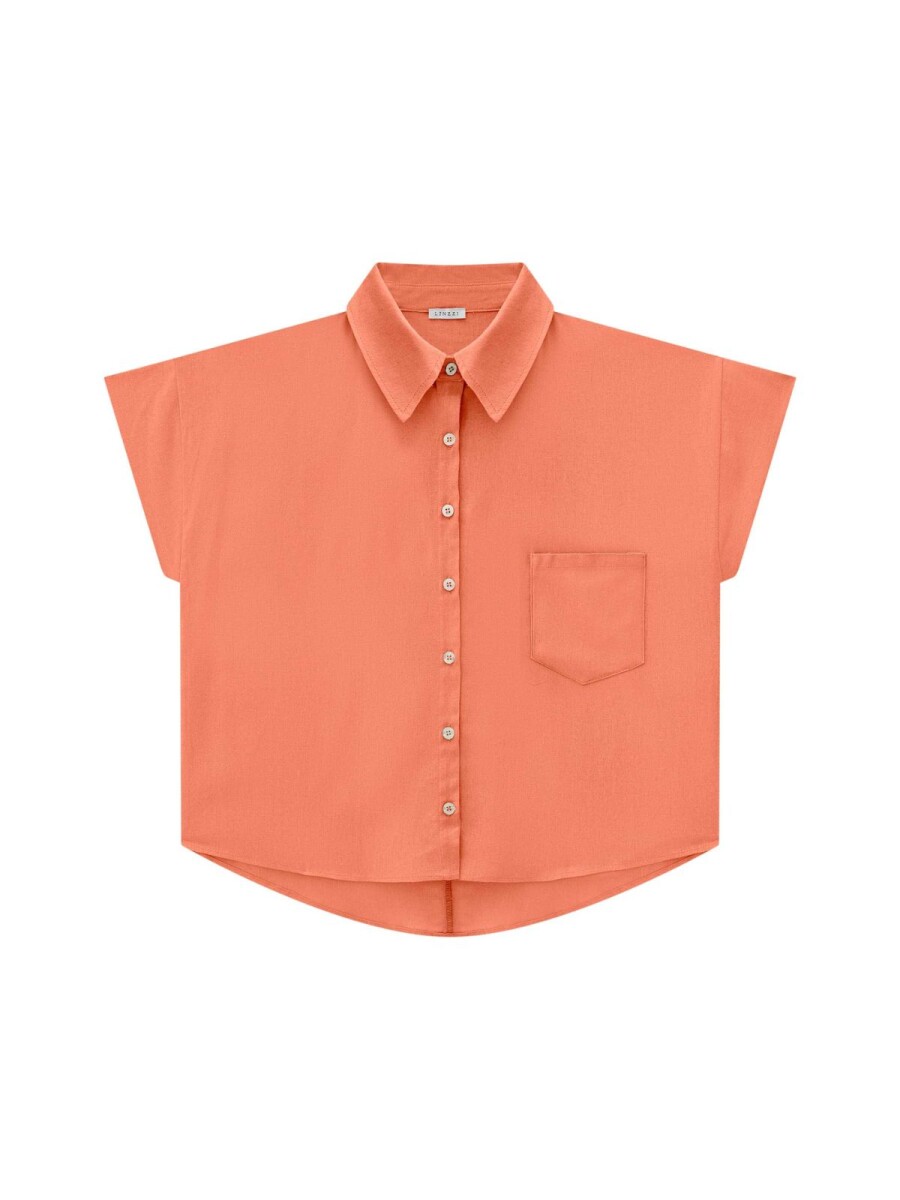Camisa De Manga Corta - Naranja 