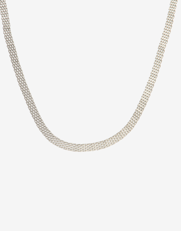 Collares Cortos Metal Collar Corto Metal Mesh. - Plateado Rodio