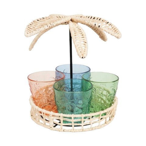JGO DE VASO C/BASE PALMERA Unica