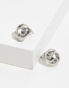 Aros Pasantes Metal Aros Con Textura - Plateado Rodio