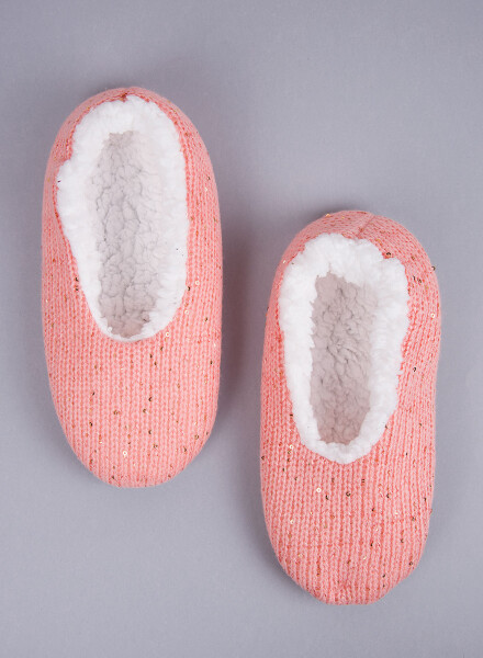 Pantumedias lentejuelas con antideslizante Rosado